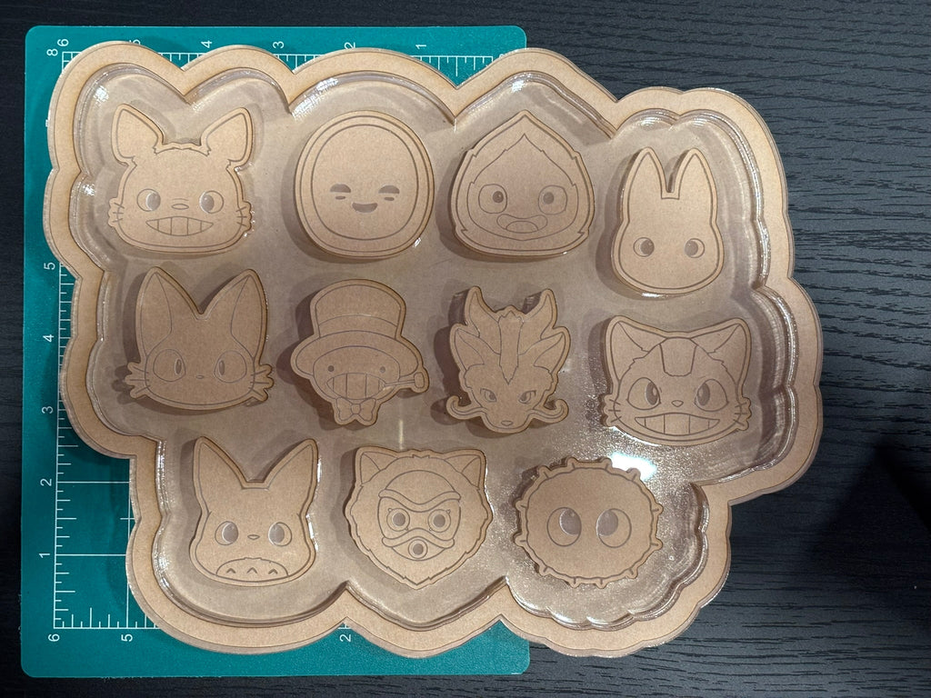 Forest spirit anime flat keychain grippie molds palette