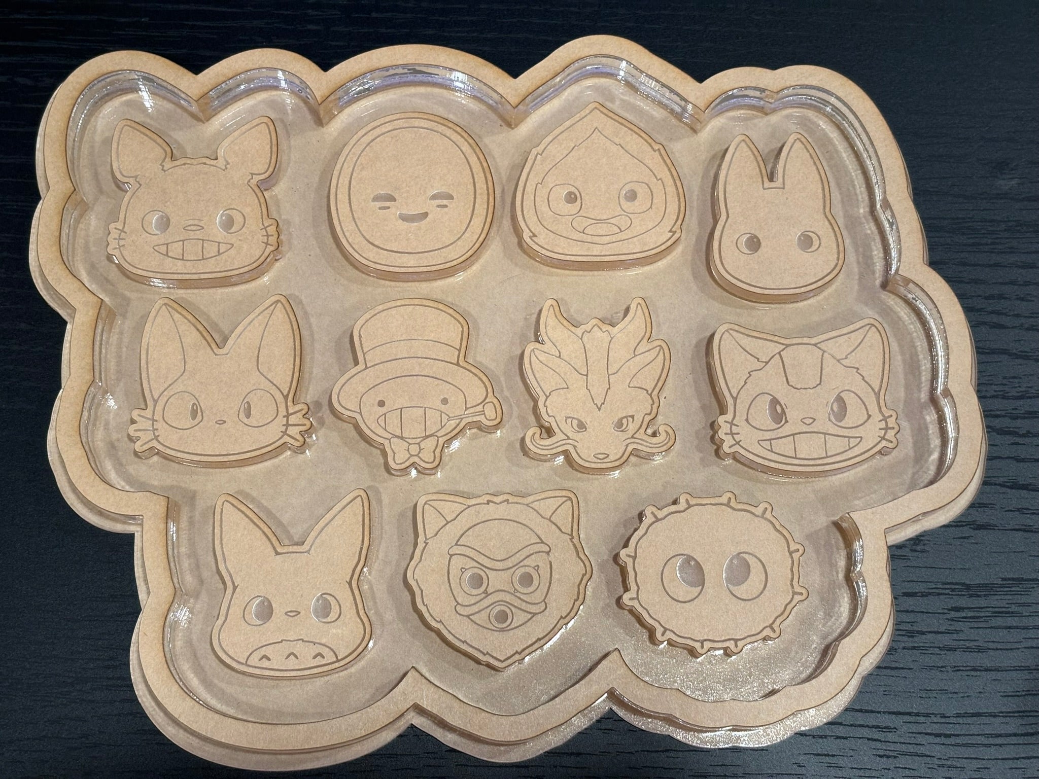 Forest spirit anime flat keychain grippie molds palette