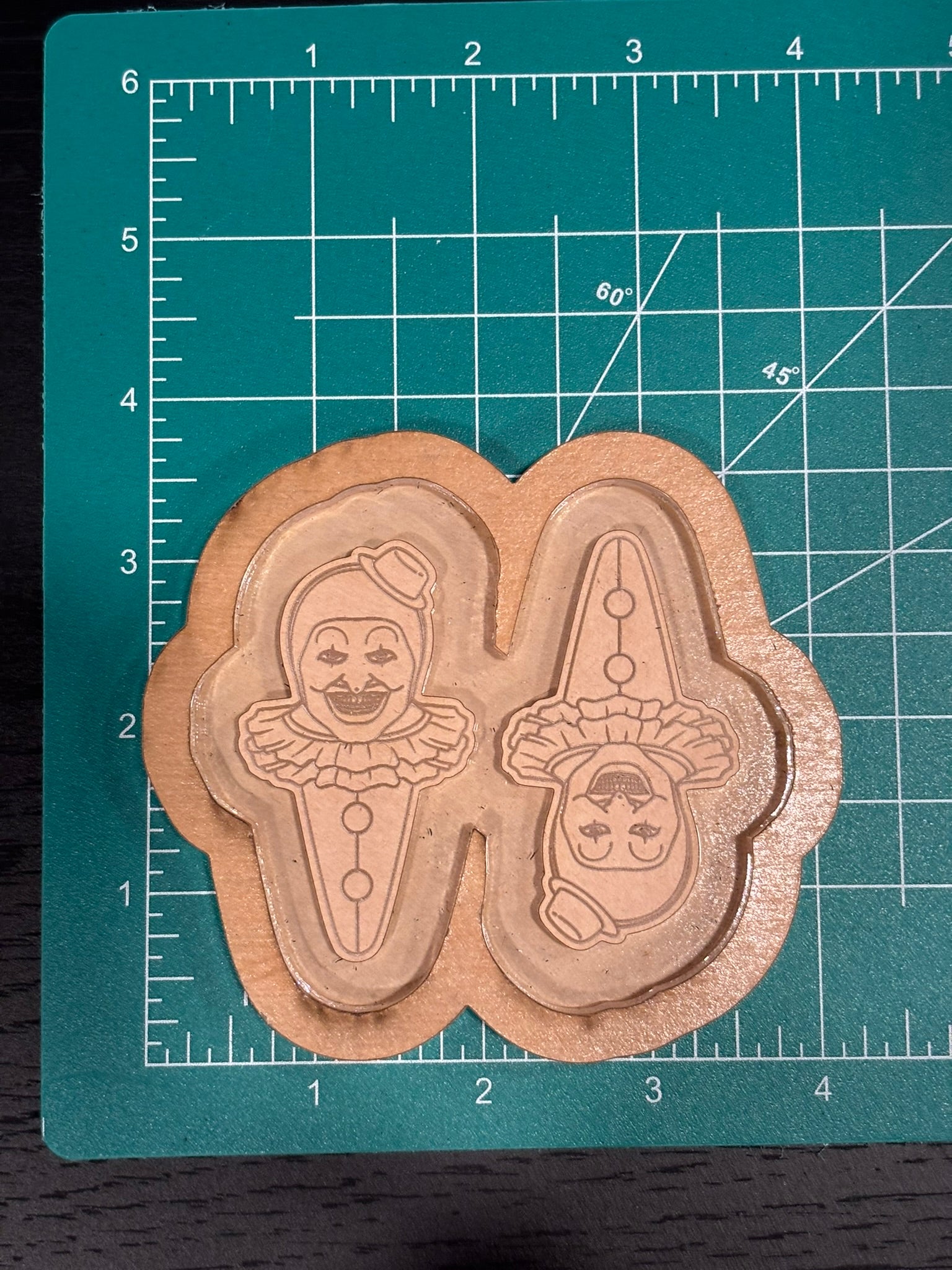 Horror clown barrette clip mold