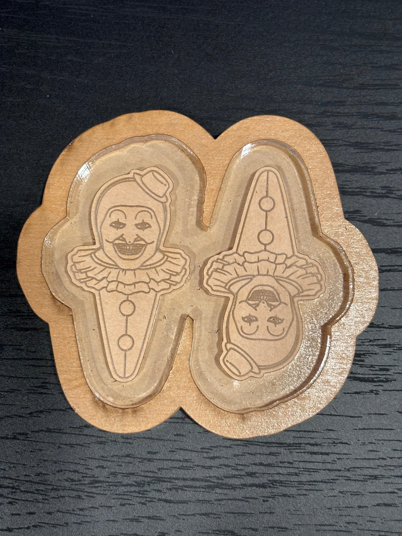 Horror clown barrette clip mold
