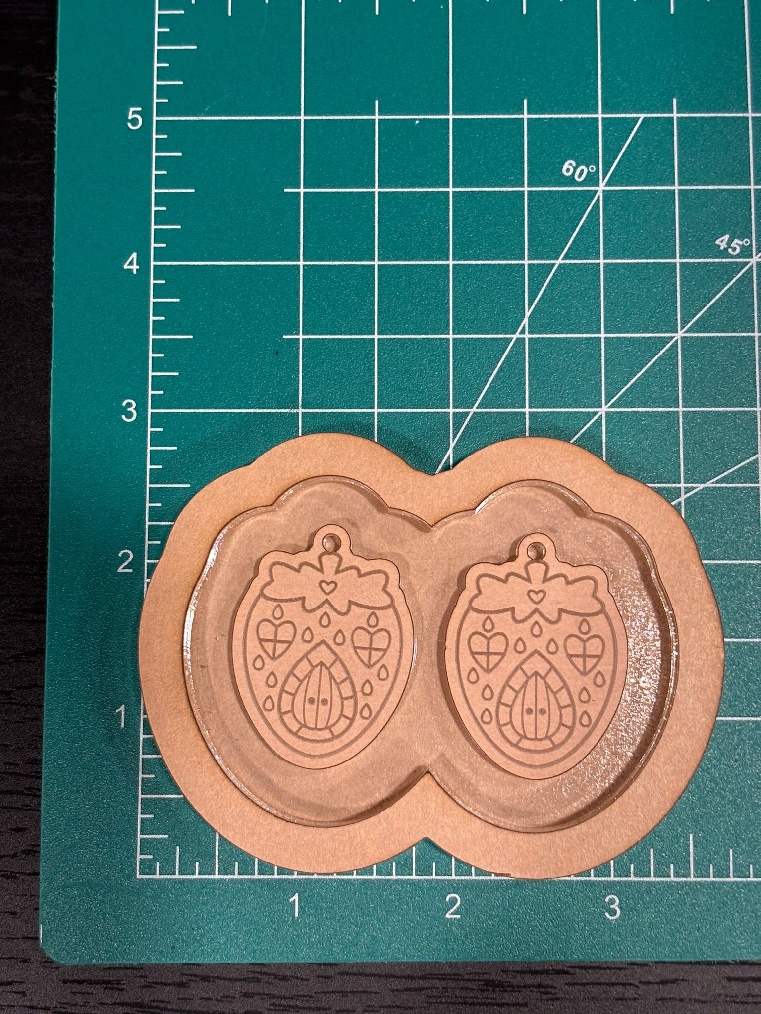cottagecore strawberry house earrings mold