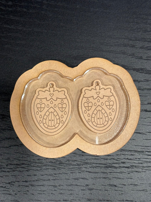 cottagecore strawberry house earrings mold