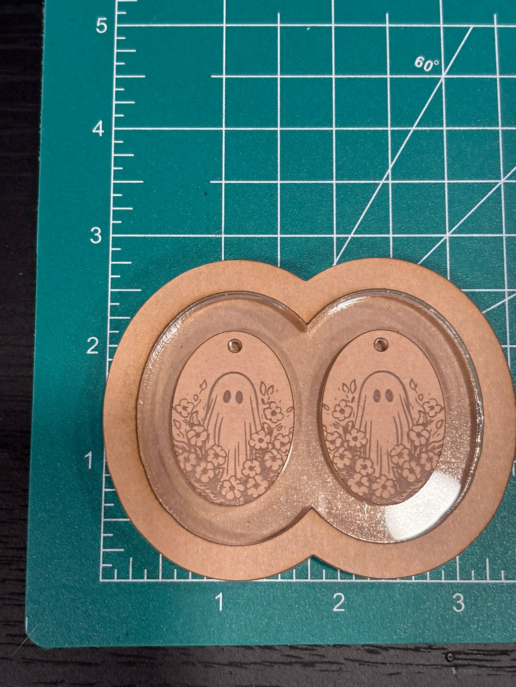 Ghost in flower field earrings mold
