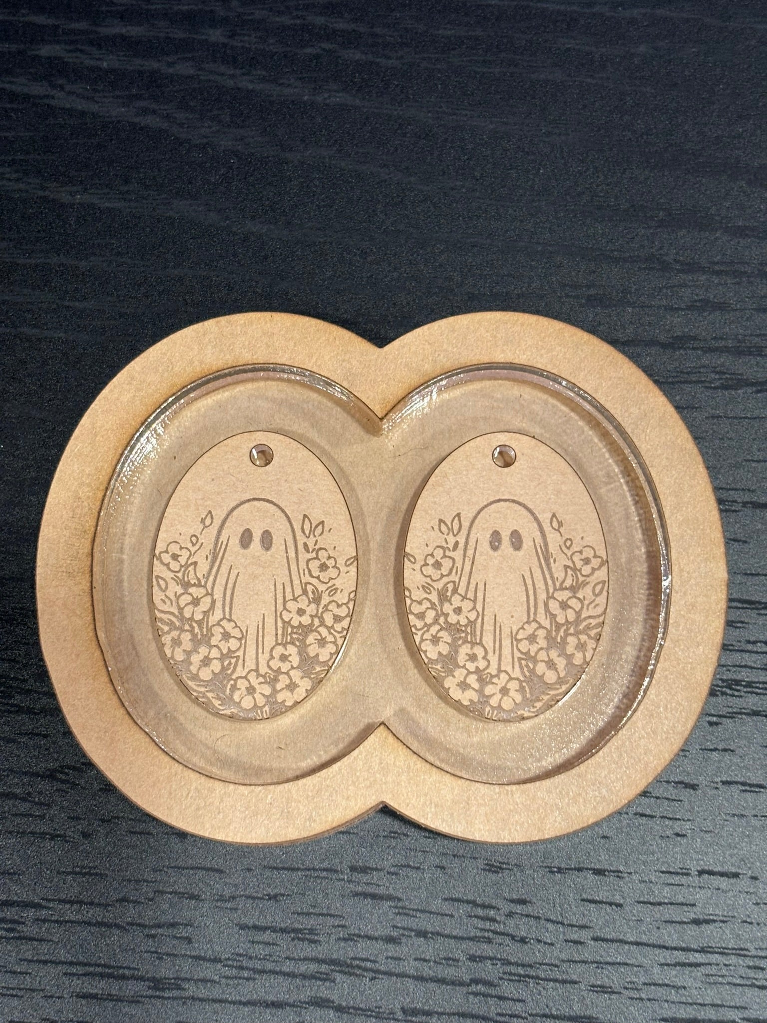 Ghost in flower field earrings mold