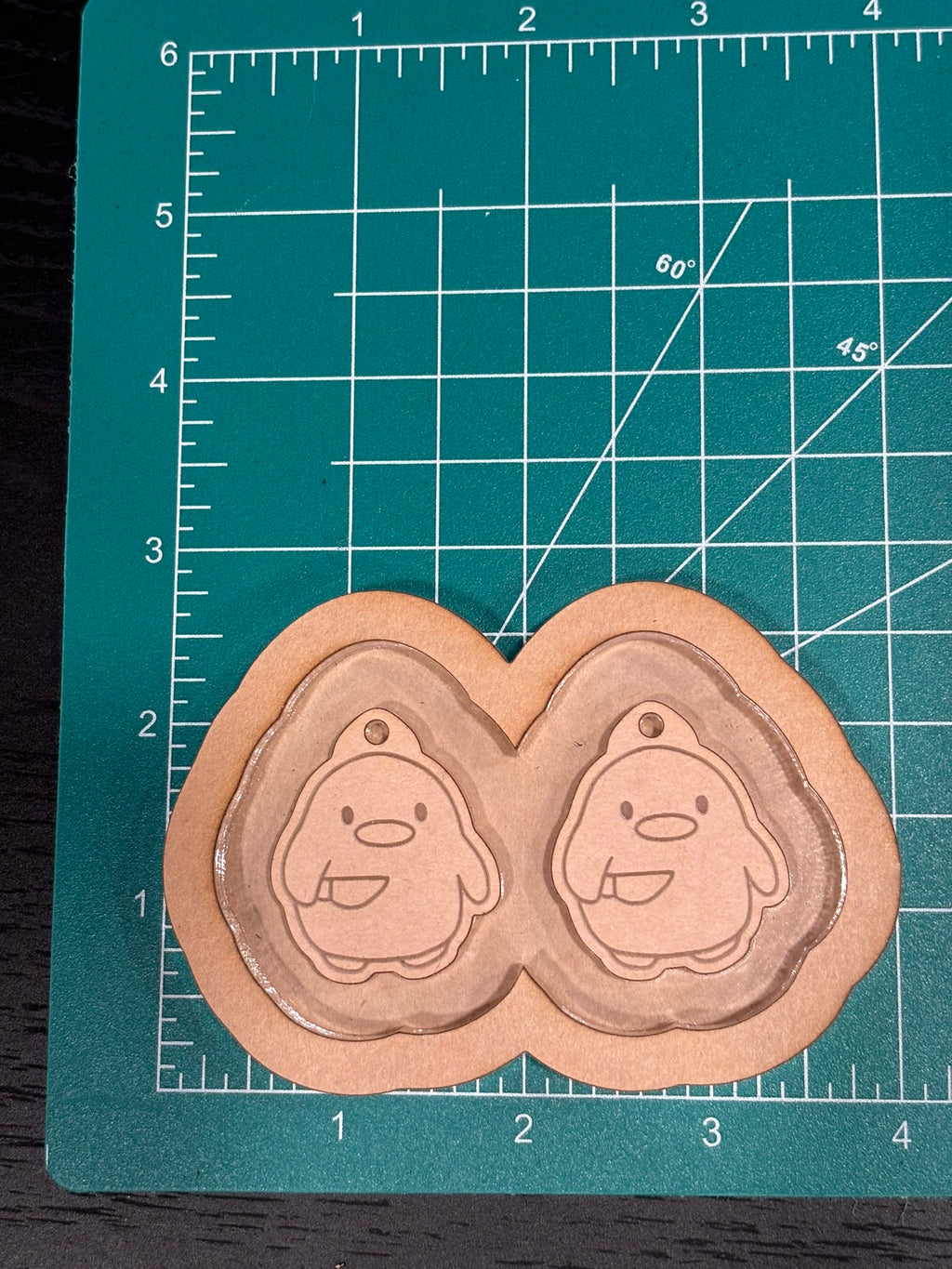 Stabby duck earrings mold