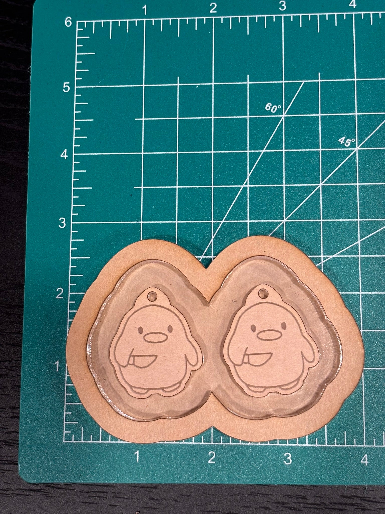 Stabby duck earrings mold
