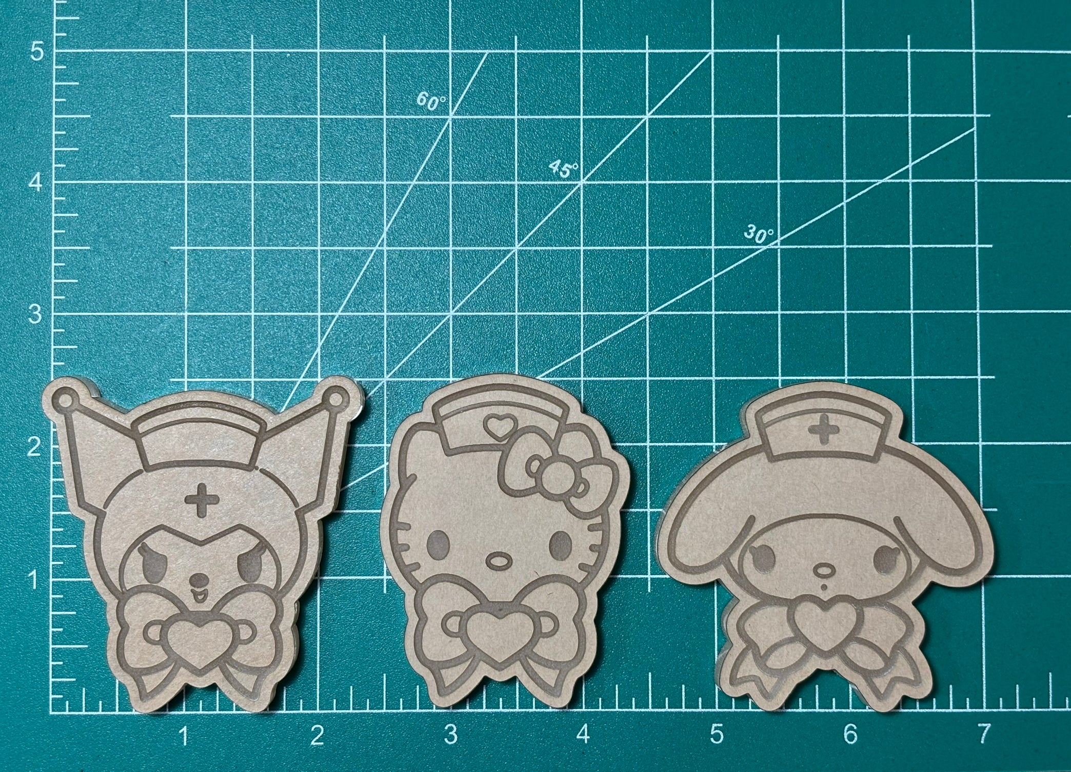 Kawaii kitty and friends nurses flat grip keychain molds palette