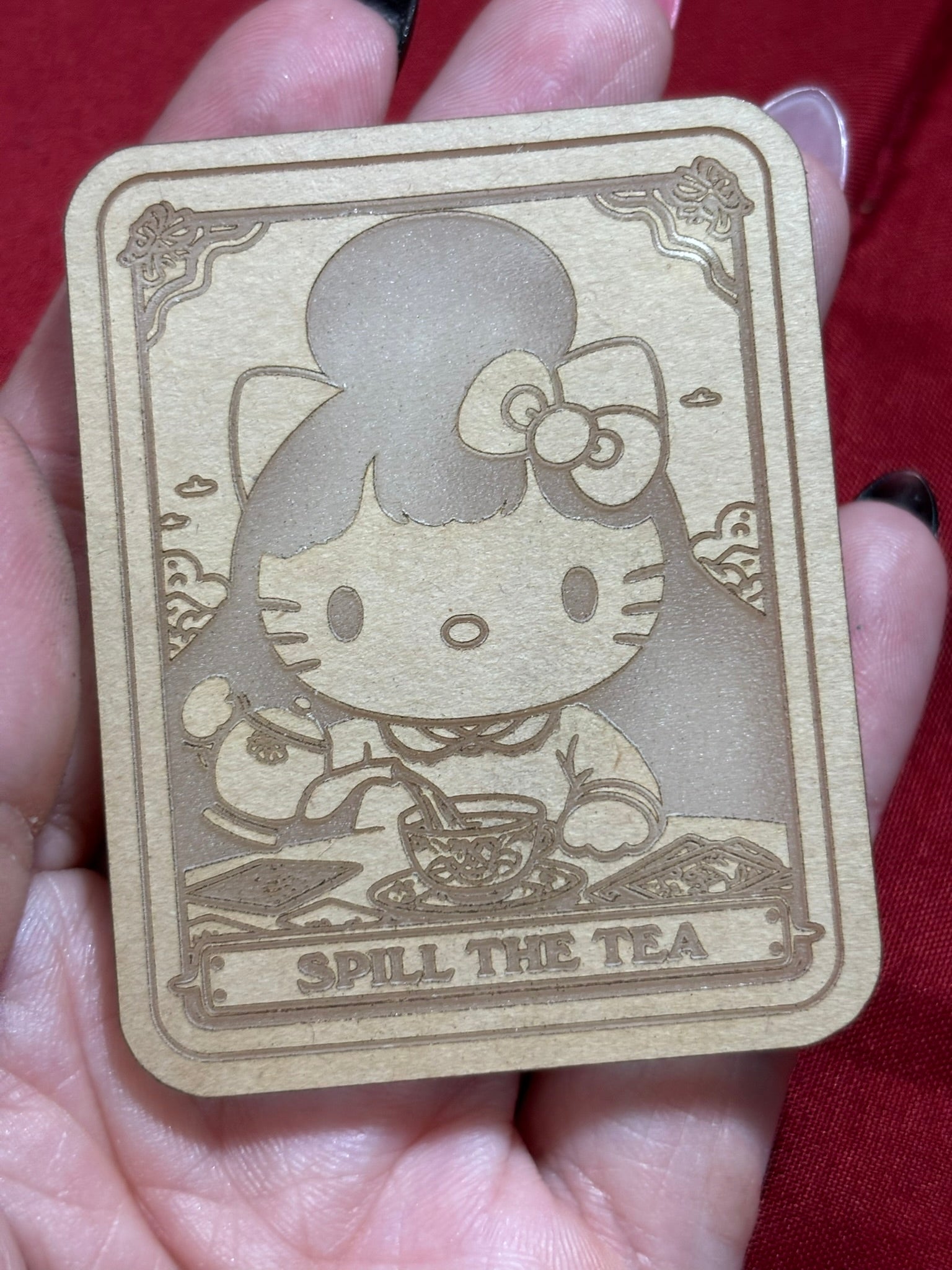 Funny kitty tarot cards flat keychain molds palette