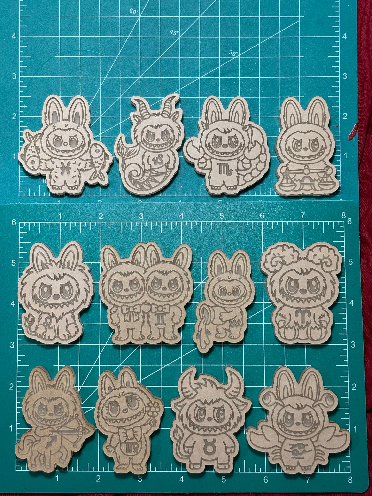 Fufu zodiac flat keychain molds palette