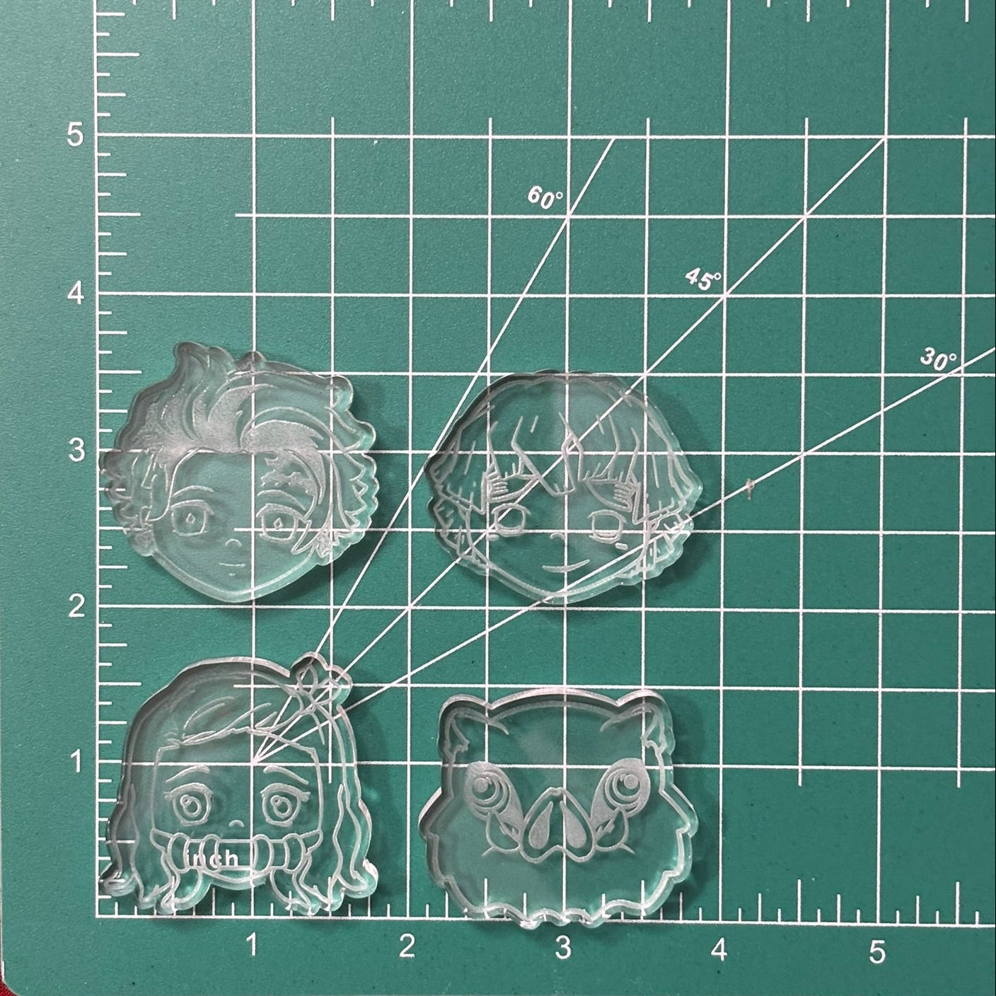 Anime demon hunters flat grip keychain molds palette