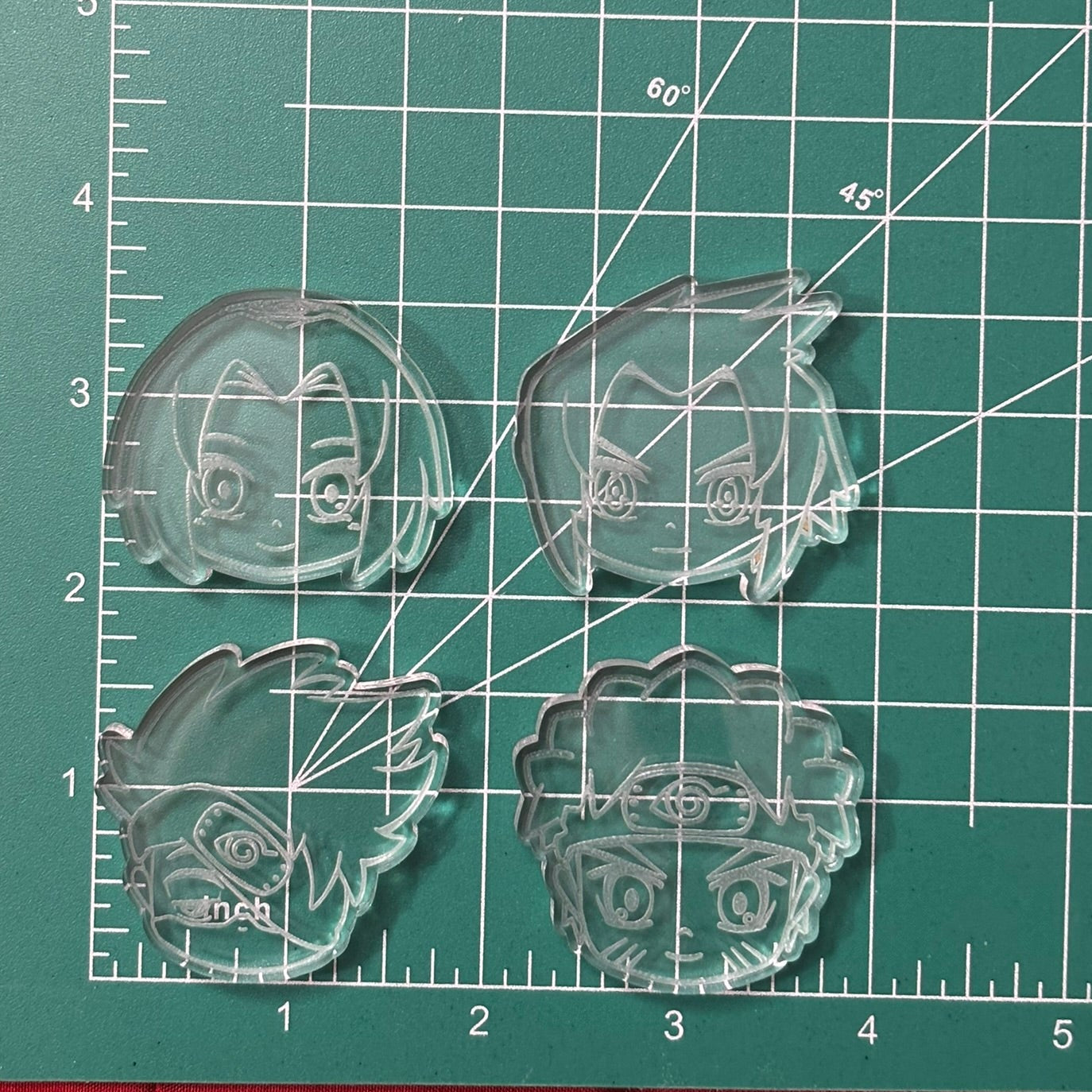 Anime ninjas flat grip keychain molds palette