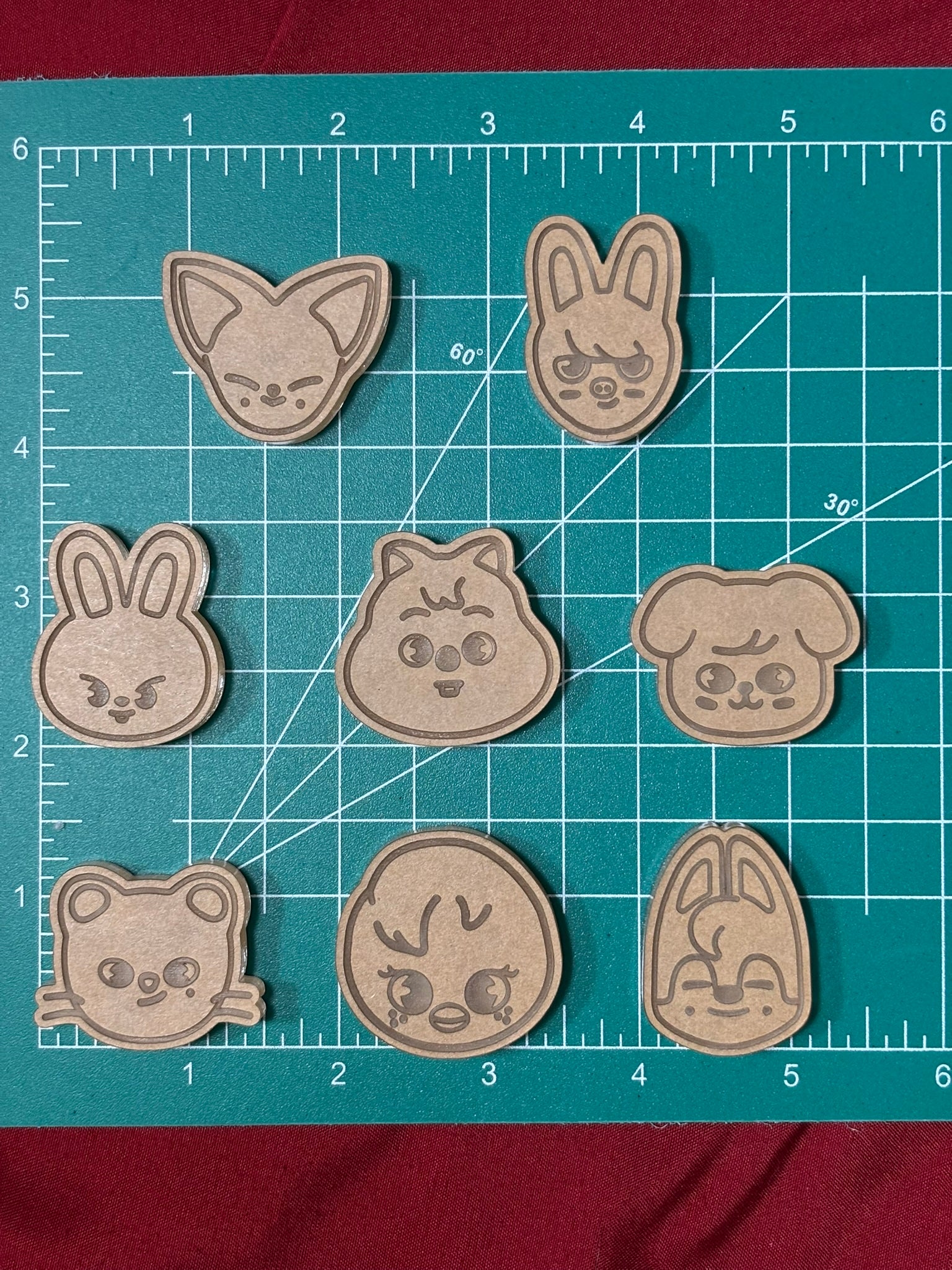 Kpop skzoo flat grip keychain molds palette