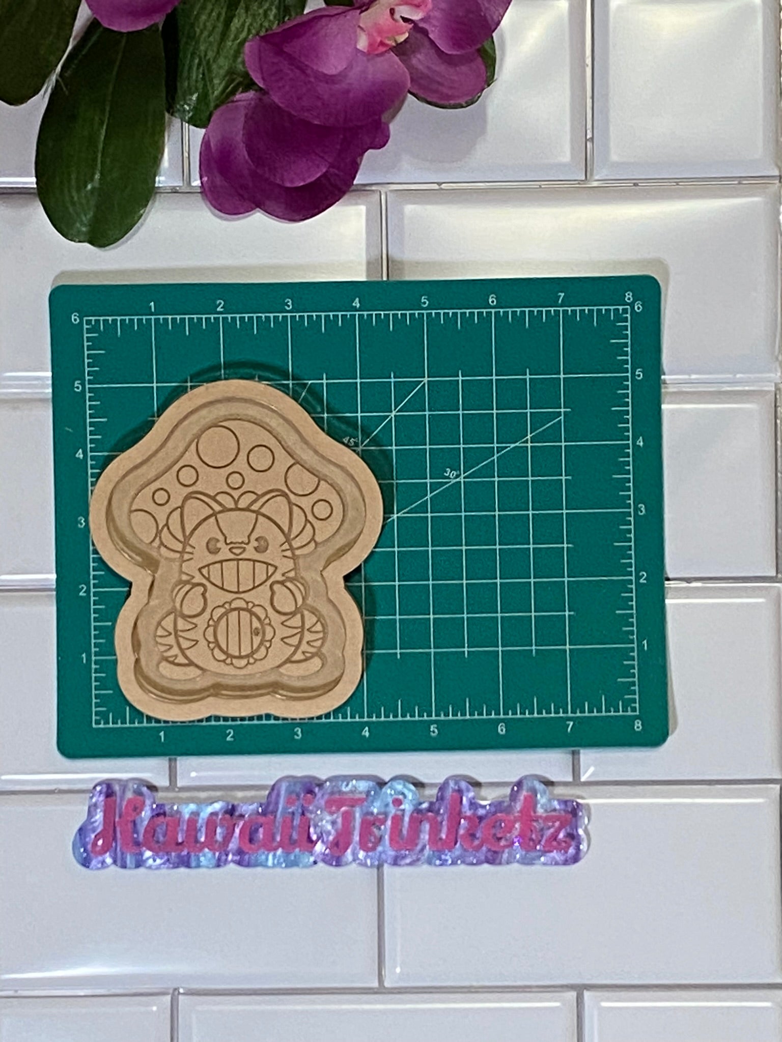 Kawaii Cat mushroom cottage trinket tray mold