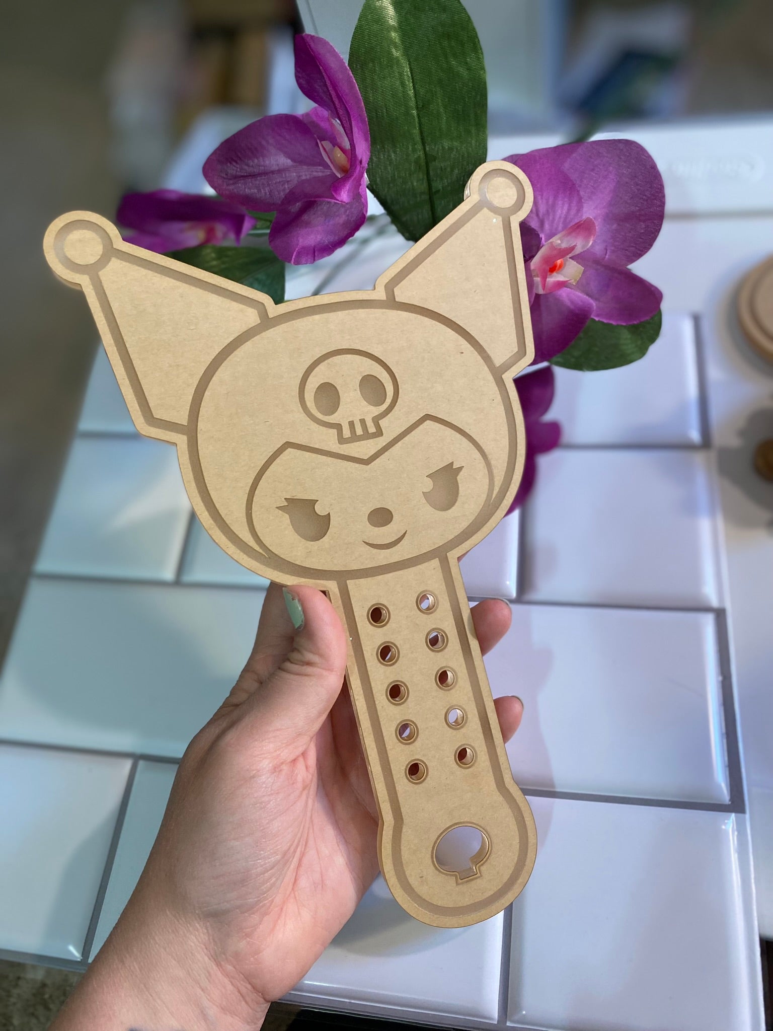 Kawaii devil bunny and friends paddle with loops wand molds