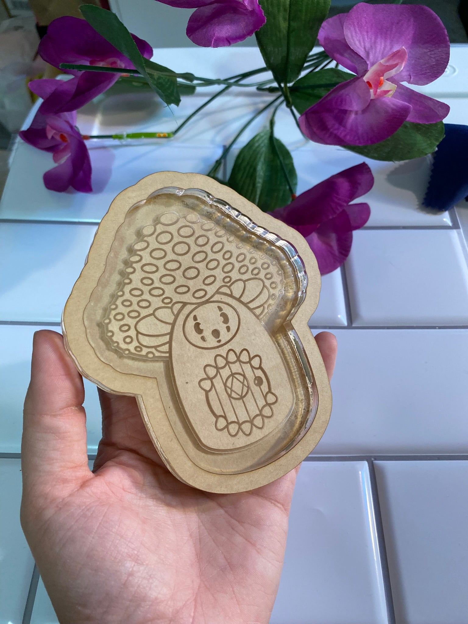 Kawaii ghost mask mushroom cottage trinket tray mold