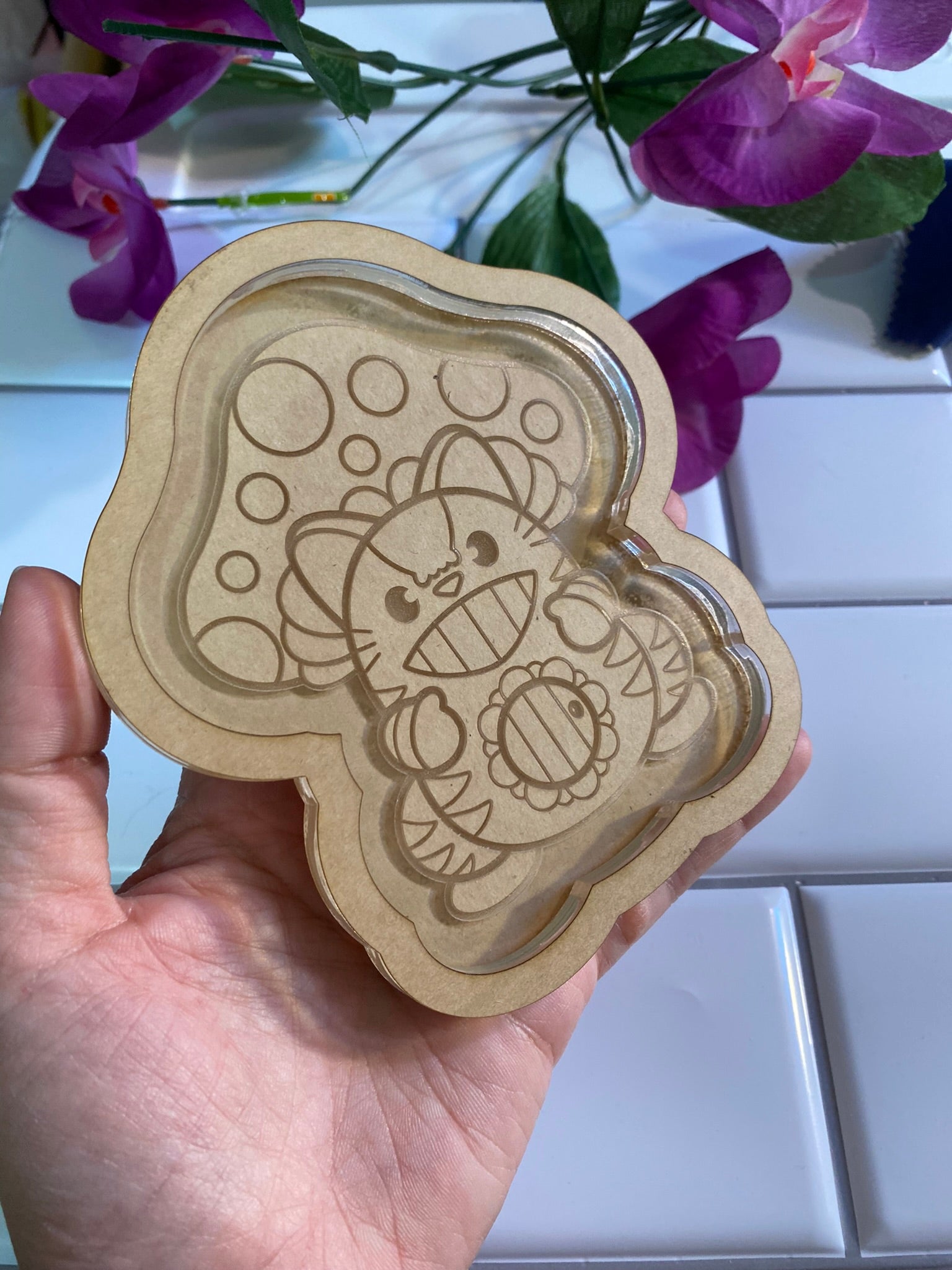 Kawaii Cat mushroom cottage trinket tray mold